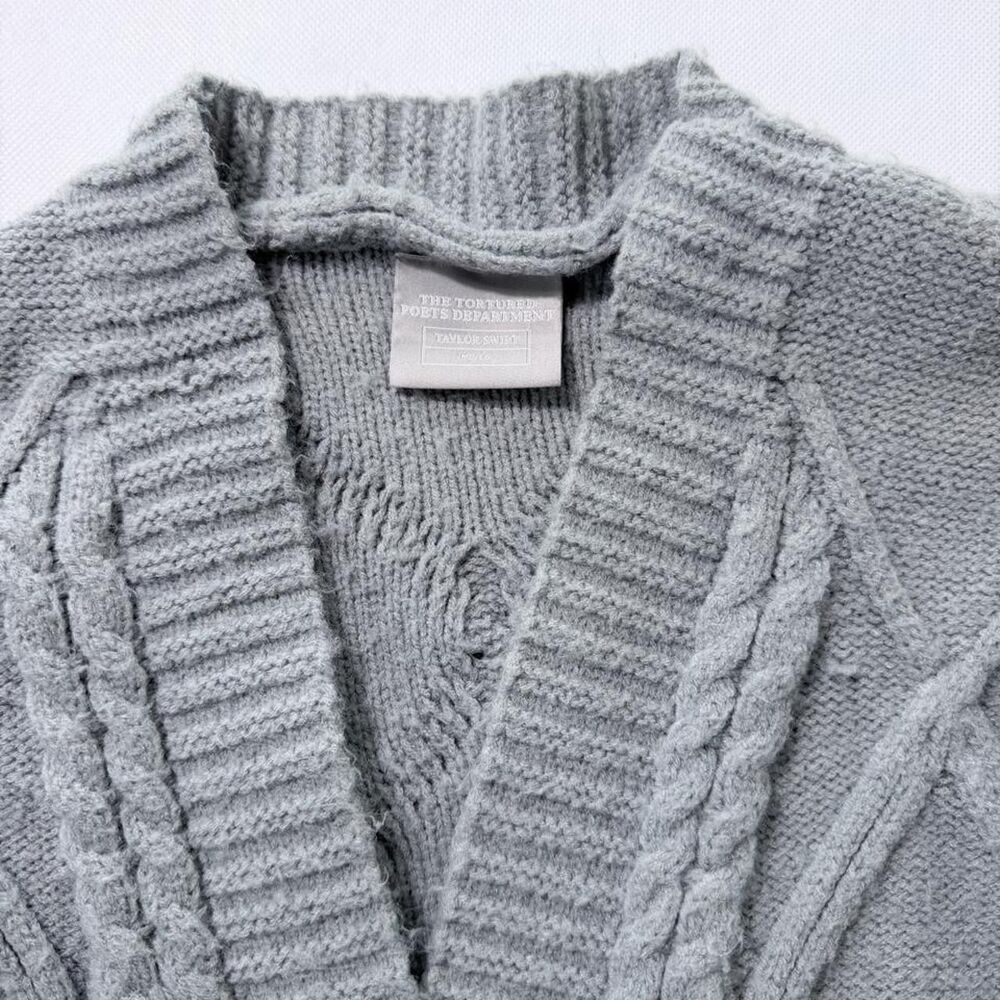 Taylor Swift Women's Grey Cardigan - Tortured Poets Department